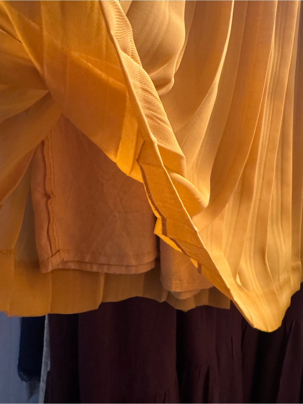 Banana Republic Mustard Yellow Pleated Midi Skirt - Picture 3 of 4